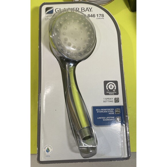 Glacier Bay Handheld Shower 1002 8 in Chrome 1002 846 178 model 1-spray Handheld - Picture 1 of 5